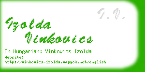 izolda vinkovics business card